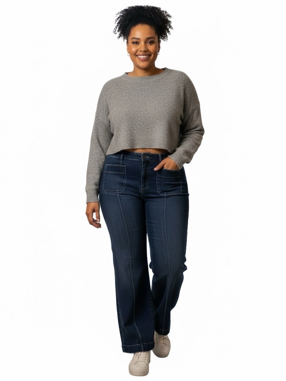 Lauren Conrad High Rise Wide Leg Jeans With Front Seam Size 16